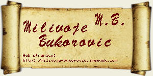 Milivoje Bukorović vizit kartica